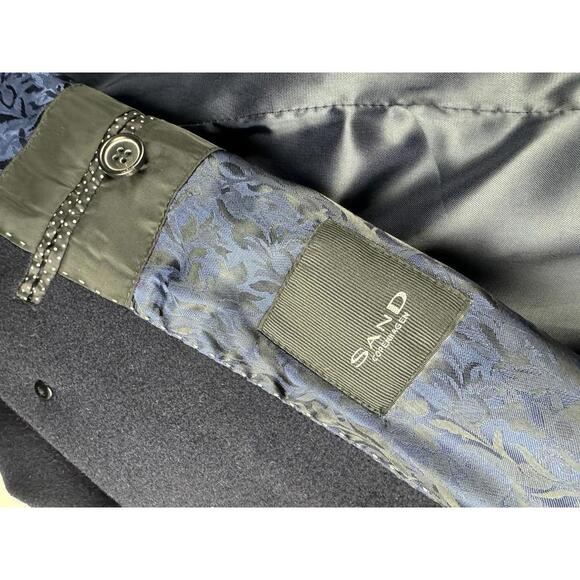SAND Copenhagen Wool & Cashmere Blend Overcoat Navy Size EU 54 | US 44 - Picture 6 of 7